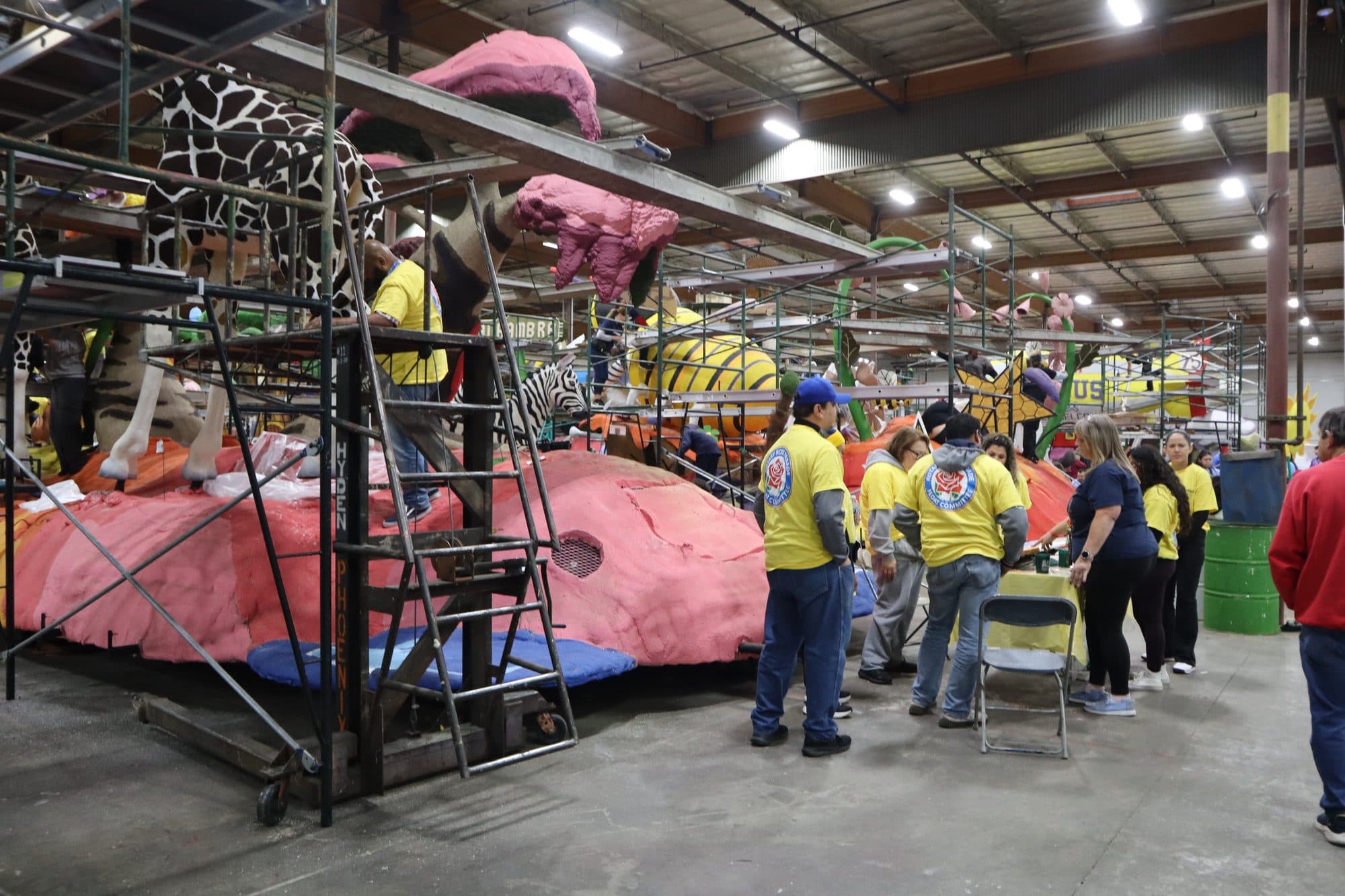 Decorating the Rotary Rose Parade float, frame 3