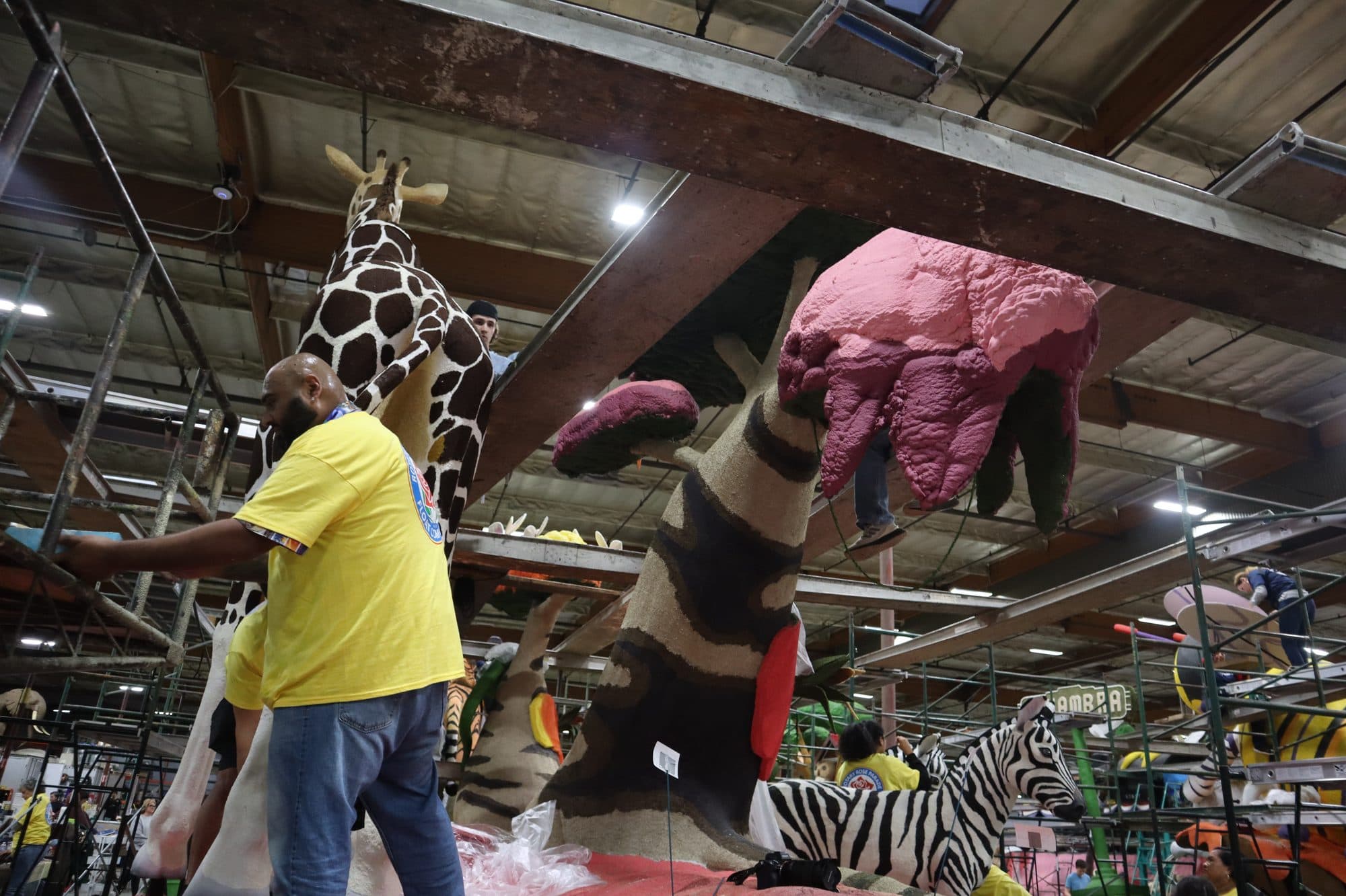 Decorating the Rotary Rose Parade float, frame 6