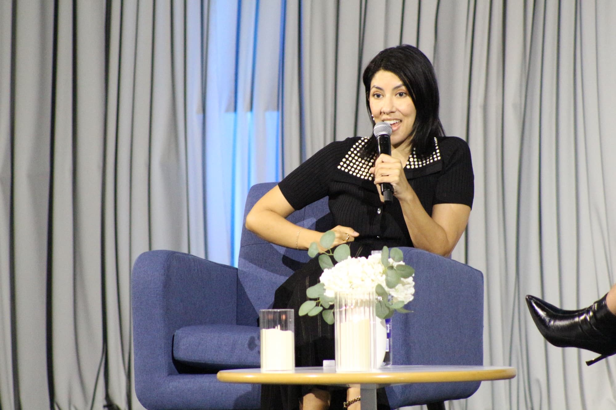 Stephanie Beatriz in conversation, frame 3