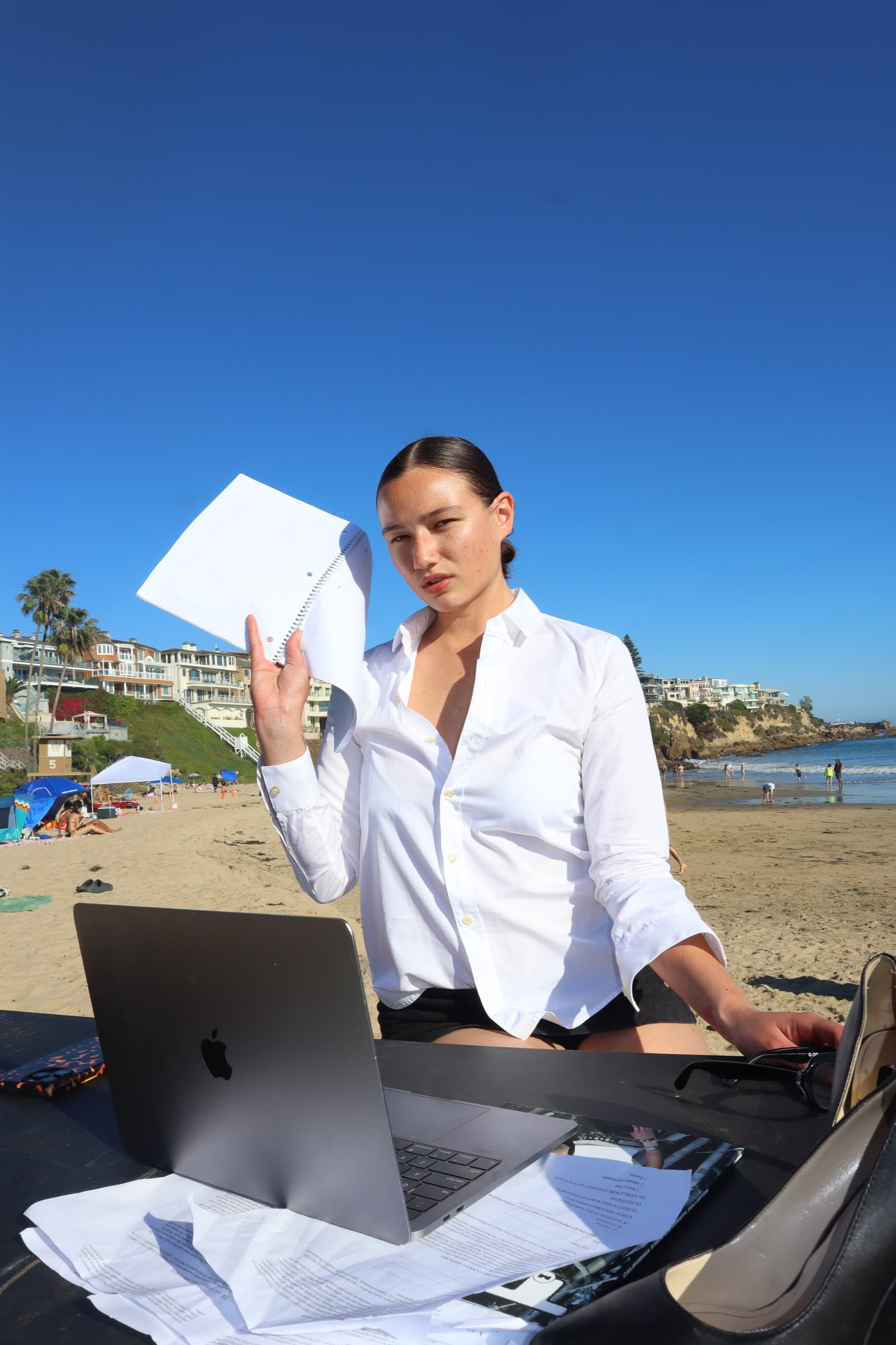 Alyssa Lowry on the beach, frame 2
