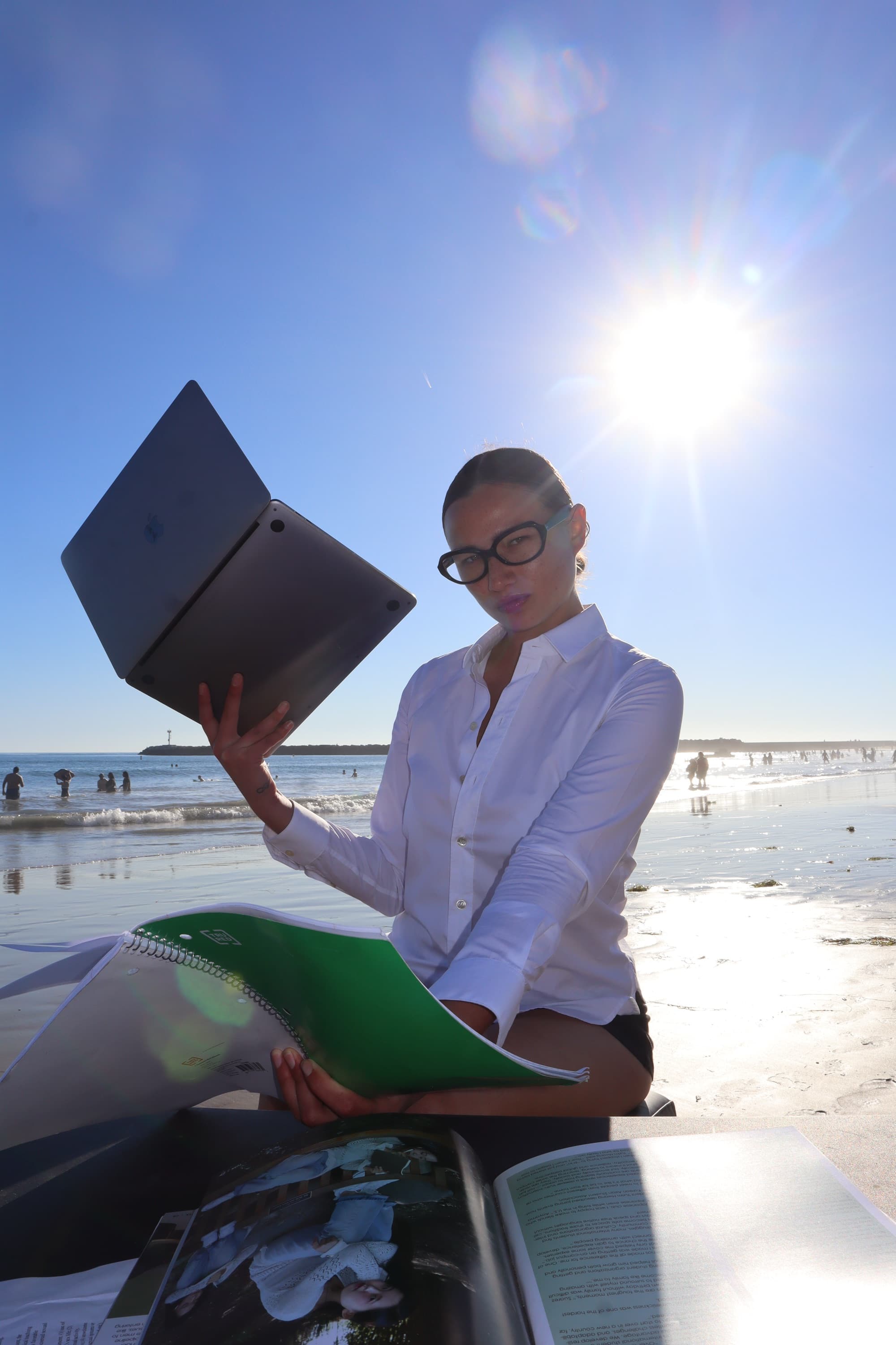 Alyssa Lowry on the beach, frame 6