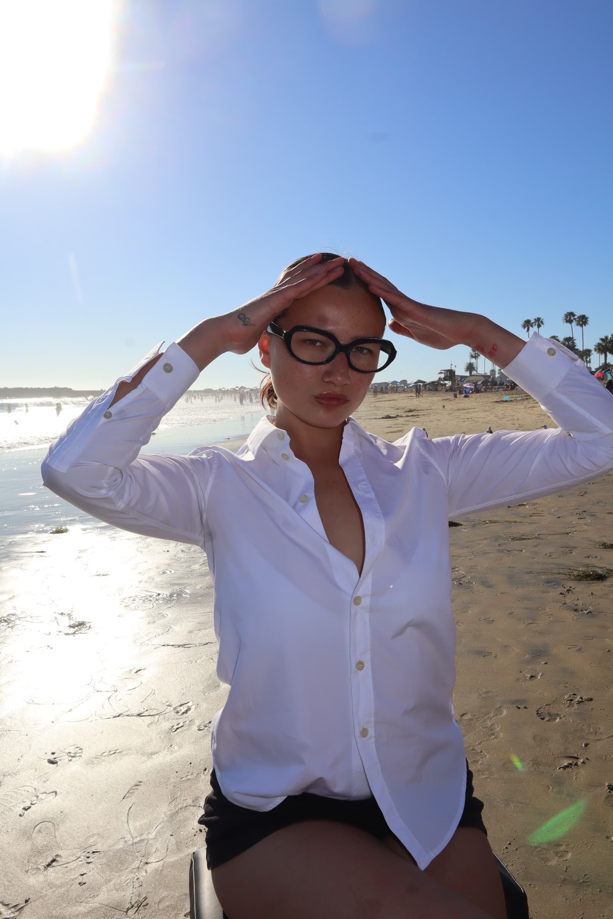 Alyssa Lowry on the beach, frame 8
