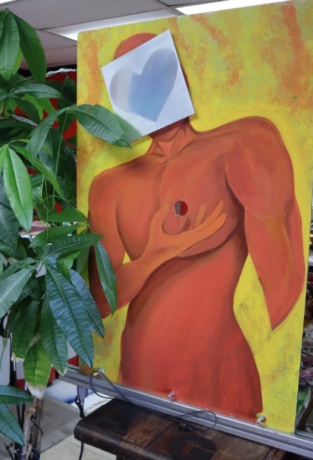 One side of Antonio Palomo’s two-sided piece about love