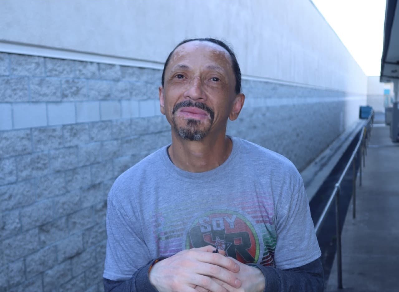 Antonio Palomo outside his artist space in Orange