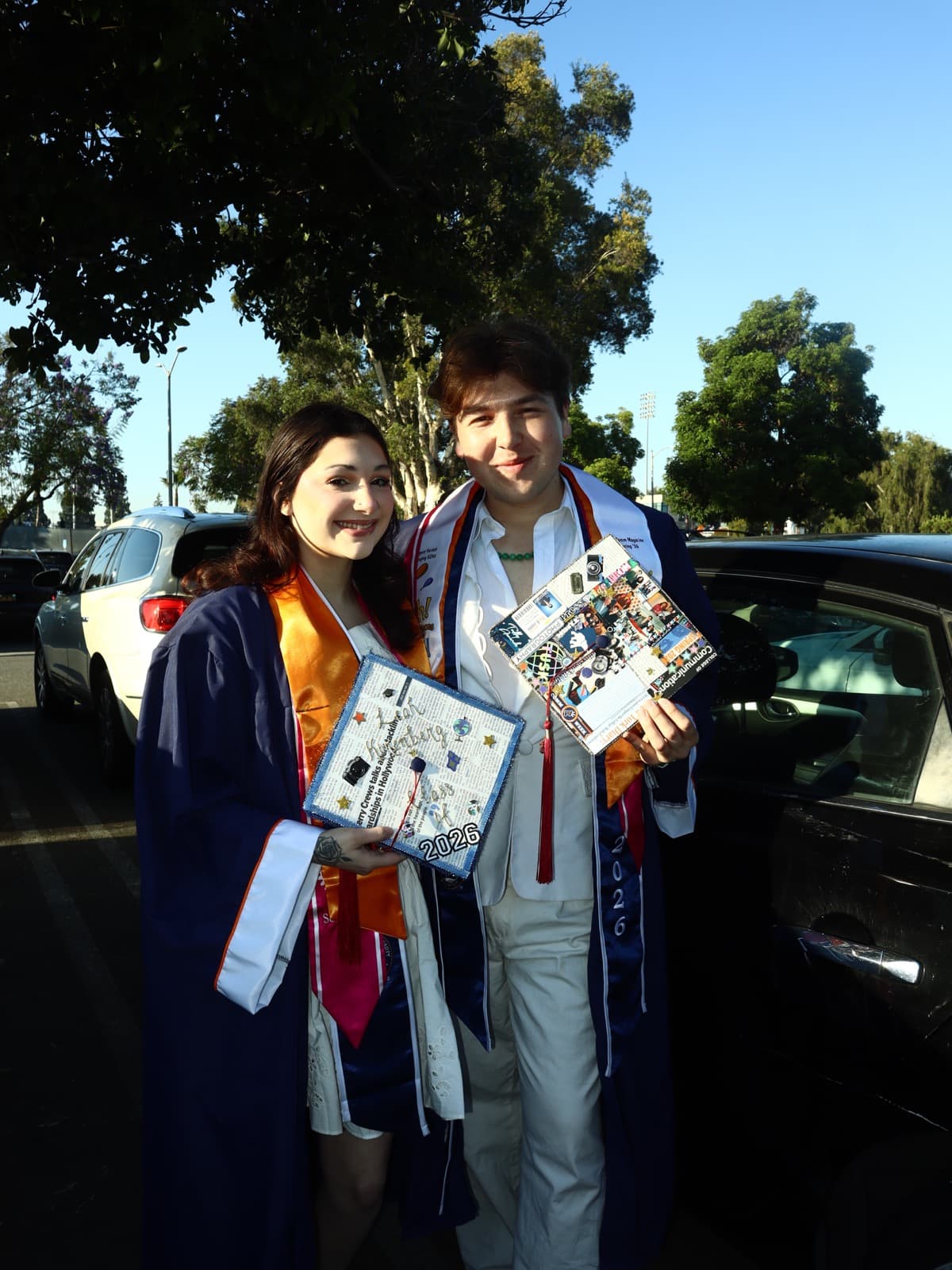 Leah Korenberg and Gregory Ferraro before commencement