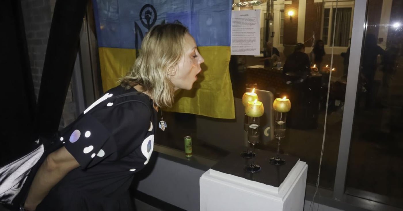 Ukrainian artist turns trauma into testimony at CSUF pop-up exhibit